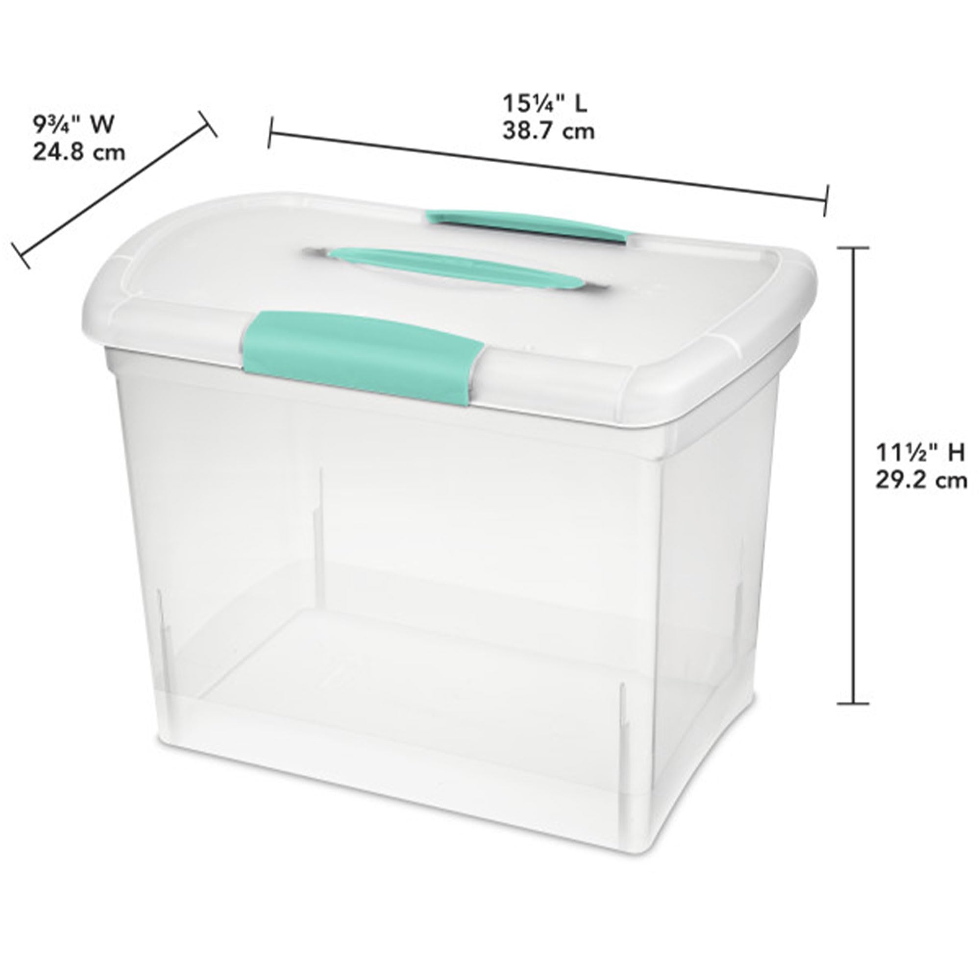 Sterilite Large Nesting ShowOffs - Clear Plastic Storage Bins, Stackable with Latching Lid, 6-Pack, Model 18768606