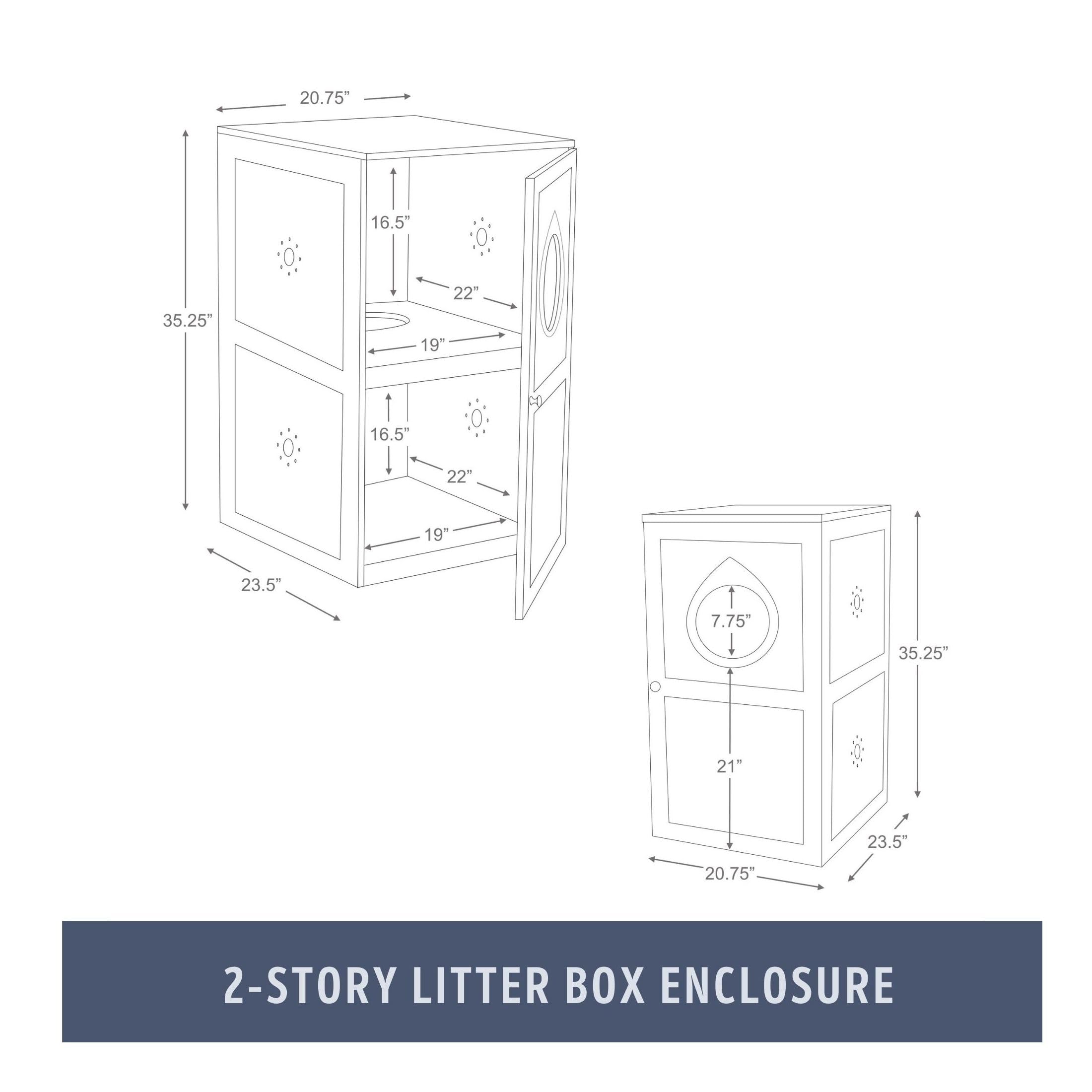 Trixie 2-Story Furniture Style Litter Box Enclosure And Pet Home, Hidden Cat Litter Box, Espresso Brown