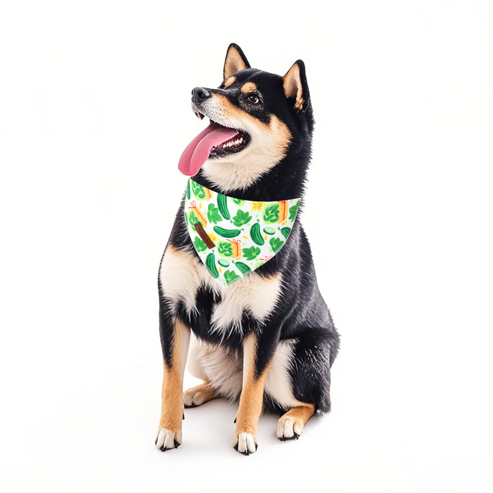 Mr.Chubbface Summer Dog Bandana, Pickle Cotton Bandana For Small Medium Large Dogs, Adjustable Pet Triangle Bibs Scarf