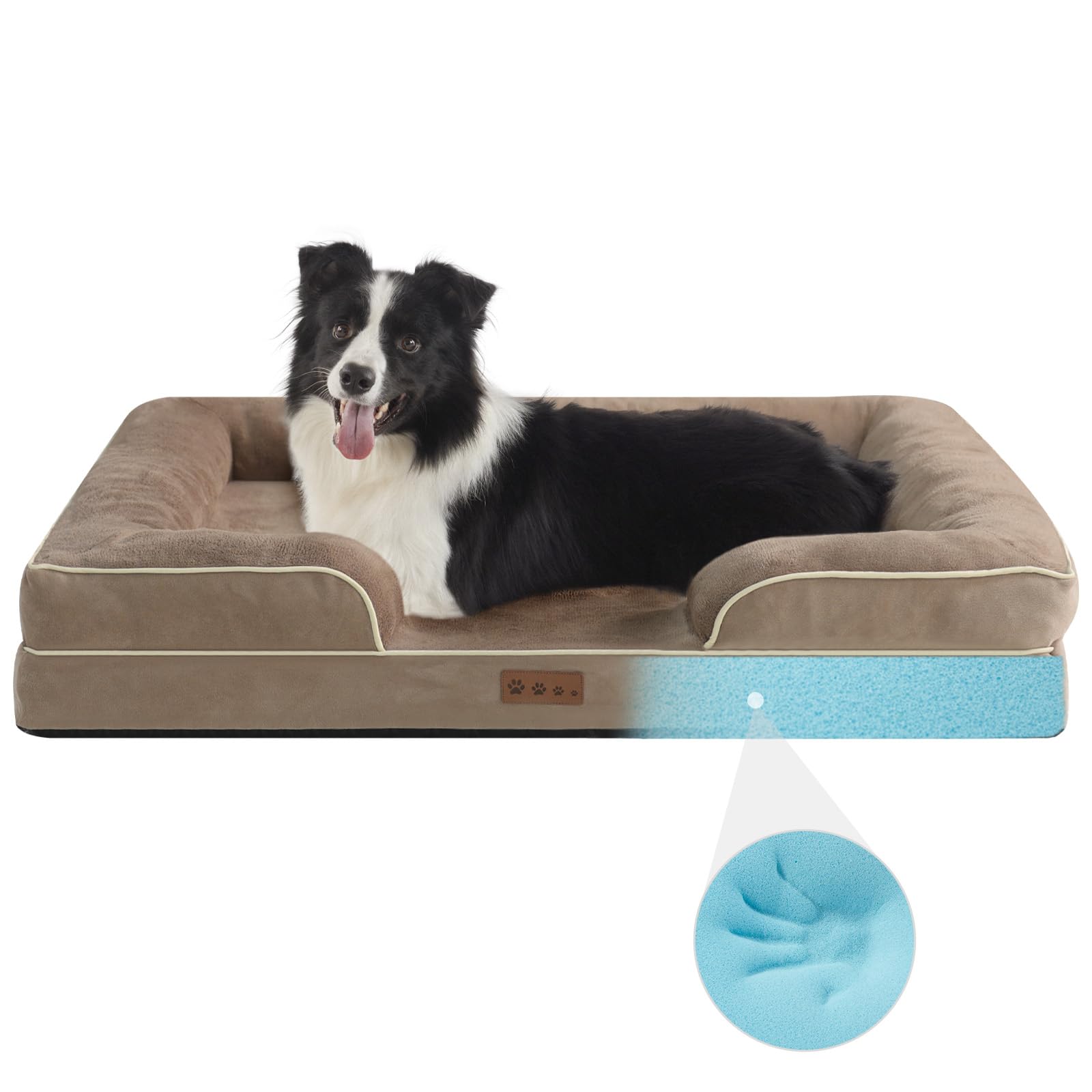 Dokdogs Orthopedic Dog Bed For Large Sized Dogs Waterproof Memory Foam Pet Beds With Nonskid Bottom Washable Dog Couch Bed With 