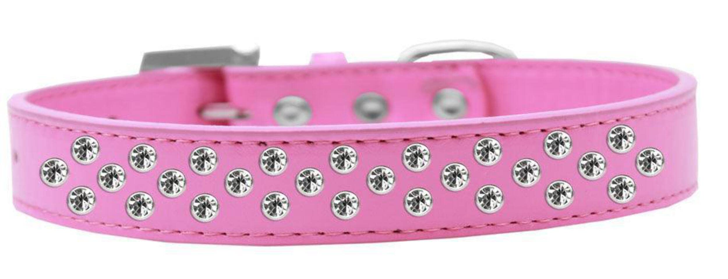 Dog, Puppy & Pet Fashion Collar, Clear Crystal Sprinkles Bright Pink 16