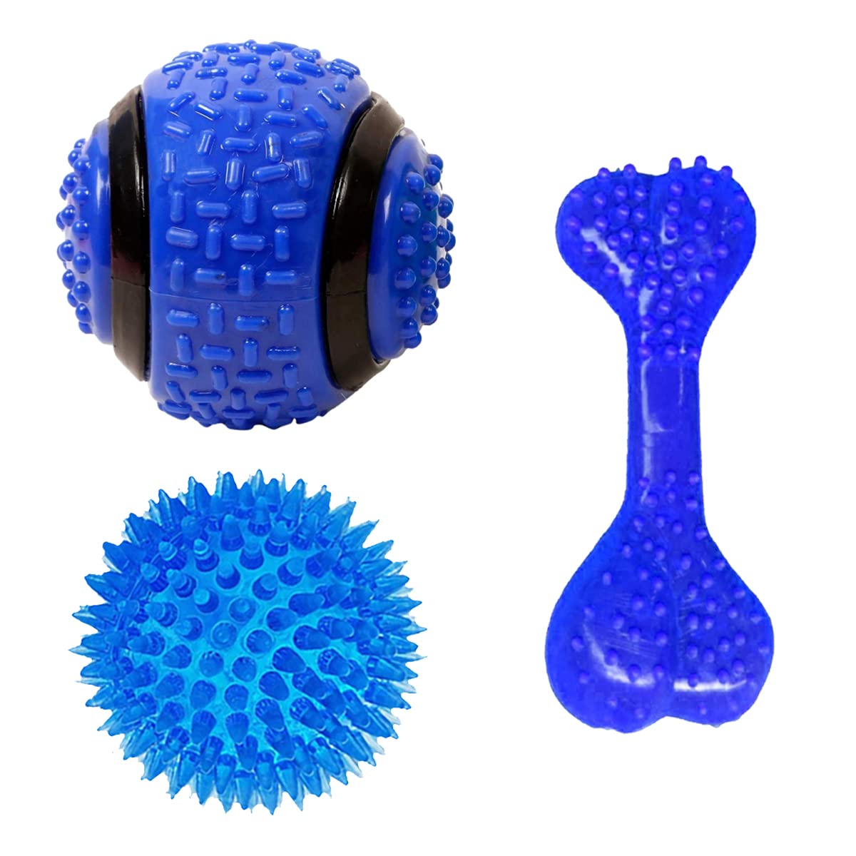 Youhavedeal Interactive Dog Toys Bone For Puppy Led Ball Dog, Large Ball For Dog, 3 In 1 Combo Pack  Color May Vary