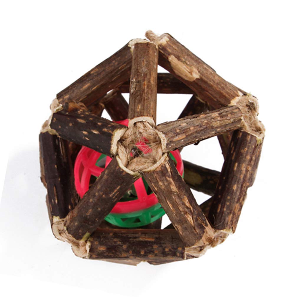 Ecomistiq Wooden Chewing Toys Pets Teeth Care Molar Ball For Cat Dog Rabbits Type 2| Toys| Supplies |Pet
