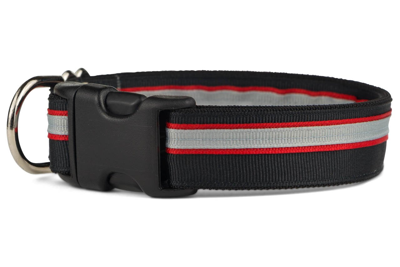 If It Barks 1' Designer Striped Dog Collar (Large (19'-30'), Rescue)