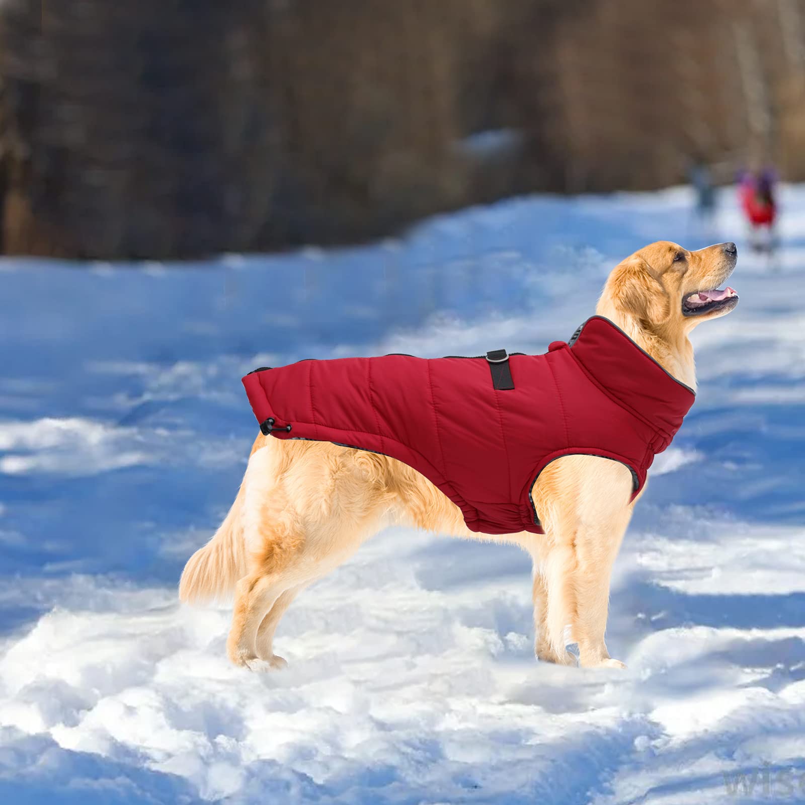 Geyecete Dog Winter Warm Coat Dog Winter Jacket Windproof Snowproof,Pet Outdoor Jacket Dog Jacket For Small Medium Large Dogs-Red-S