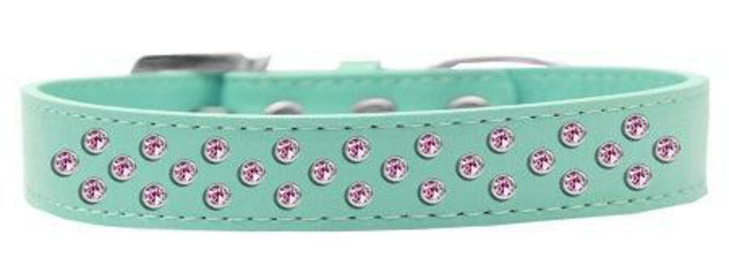 Mirage Pet Products Sprinkles Dog Collar with Light Pink Crystals, Size 20, Bright Pink