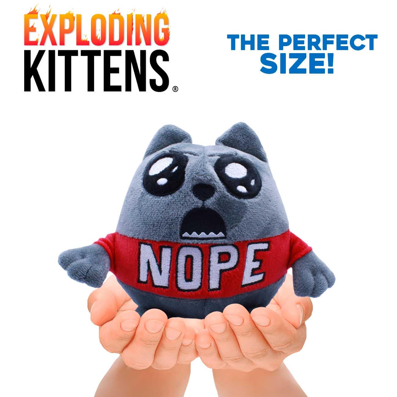 Just Toys LLC Exploding Kittens Plush - Nope Cat, 6" Soft Toy, Multi Color, Official Licensed Collectible