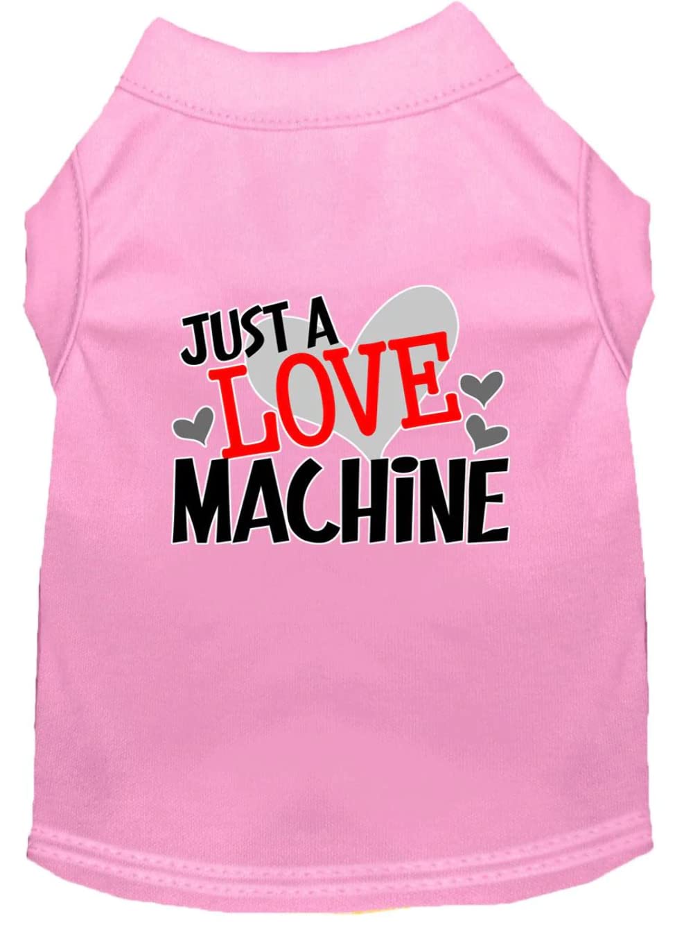 Pet Dog & Cat Shirt Screen Printed, "Just A Love Machine" Gray SM (3-6 lbs.)