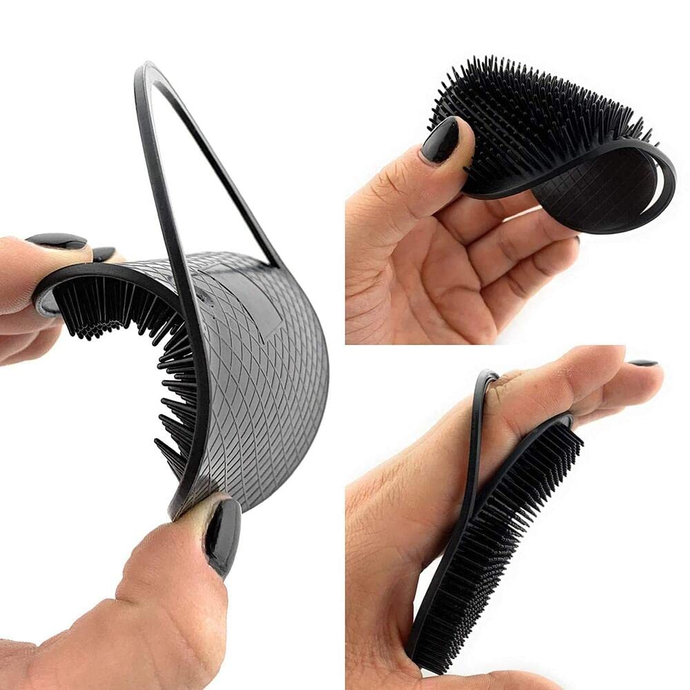 G.B.S Pocket Palm Brush Comb Massager for Pets, Black, 2 Count, Plastic, Model 206
