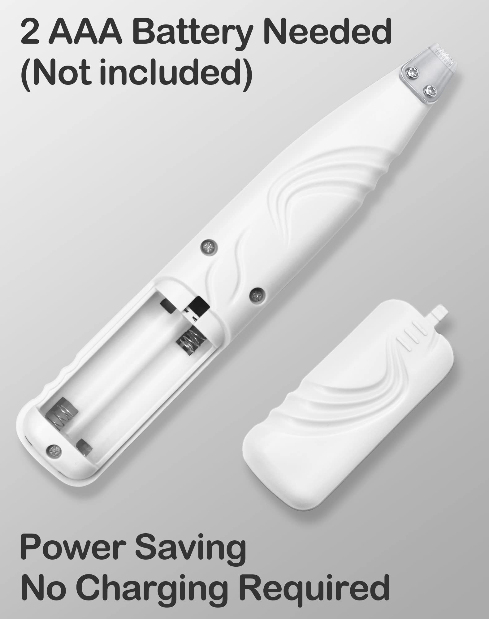 LEYOUFU Cordless Dog Paw Trimmer - Low Noise Grooming Clippers for Pets, 4 Piece Set, White, Model GT-003