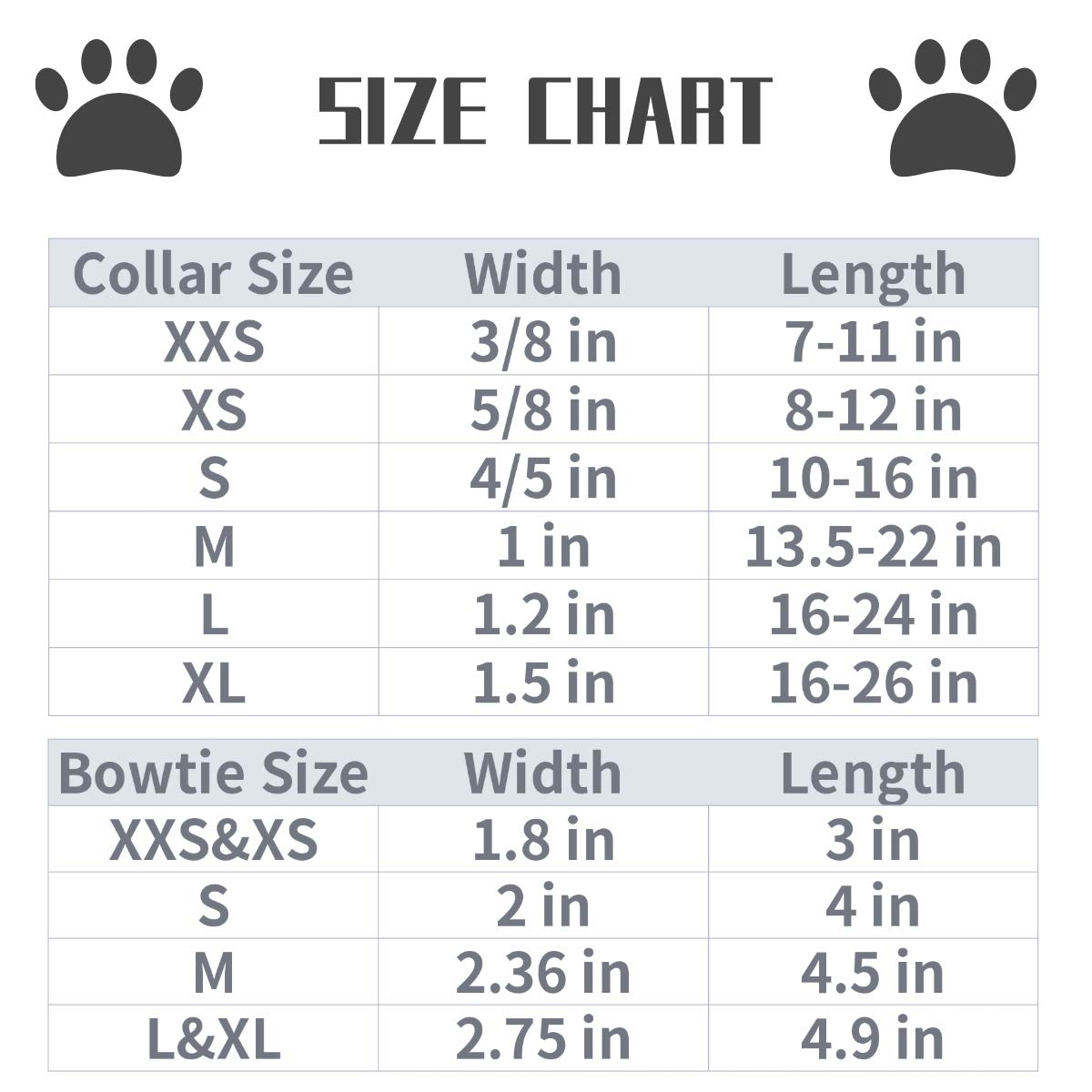 Lionet Paws Dog Collar With Bowtie, Durable Adjustable And Comfortable Collar For X-Small Dogs And Cats, Neck 8-12In