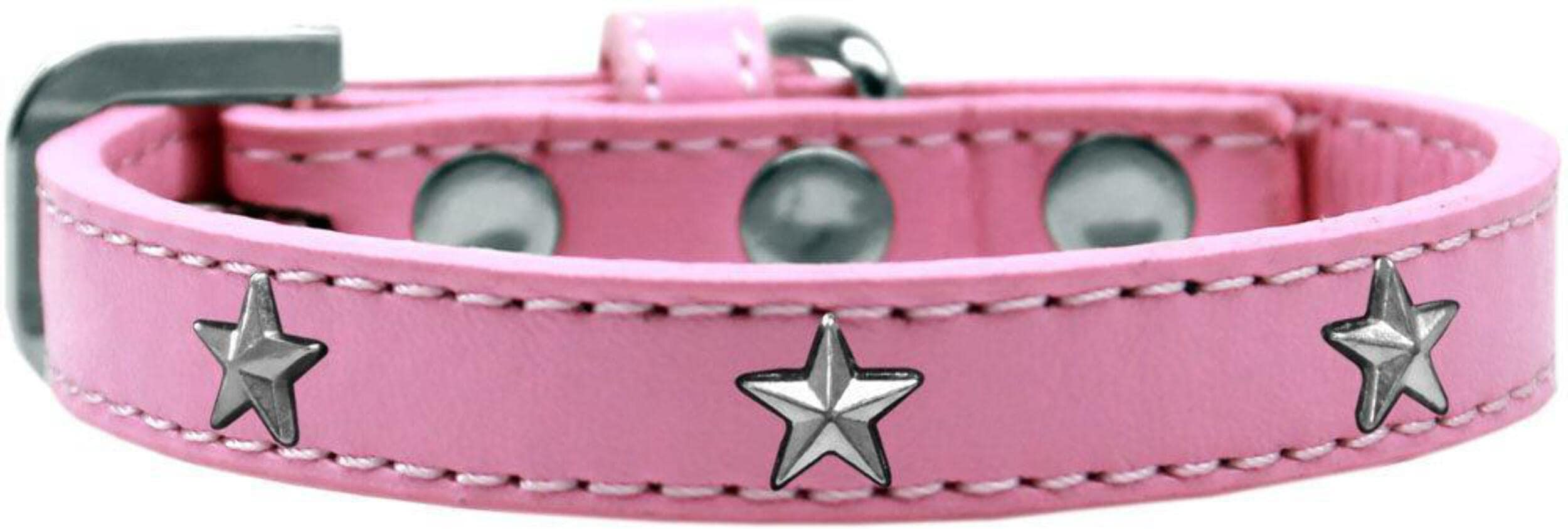 Dog, Puppy & Pet Widget Fashion Collar, Silver Star White 12