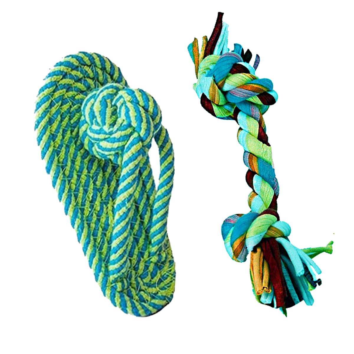 Blackdog Puppy Chew Toys + Teething Rope Toys Set Of 2 Durable Cotton Dog Toys For Playing And Teeth Cleaning Training Toy 2 In1
