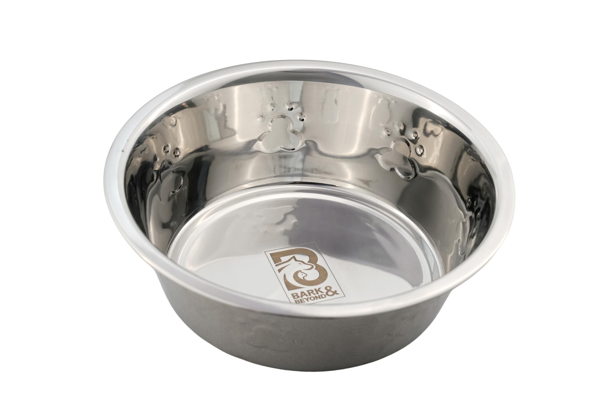 Bark & Beyond Premium Stainless Steel Dog Bowl | AntiSkid Rubber Base | Heavy Duty, RustResistant & Dishwasher Safe | Pet Feed