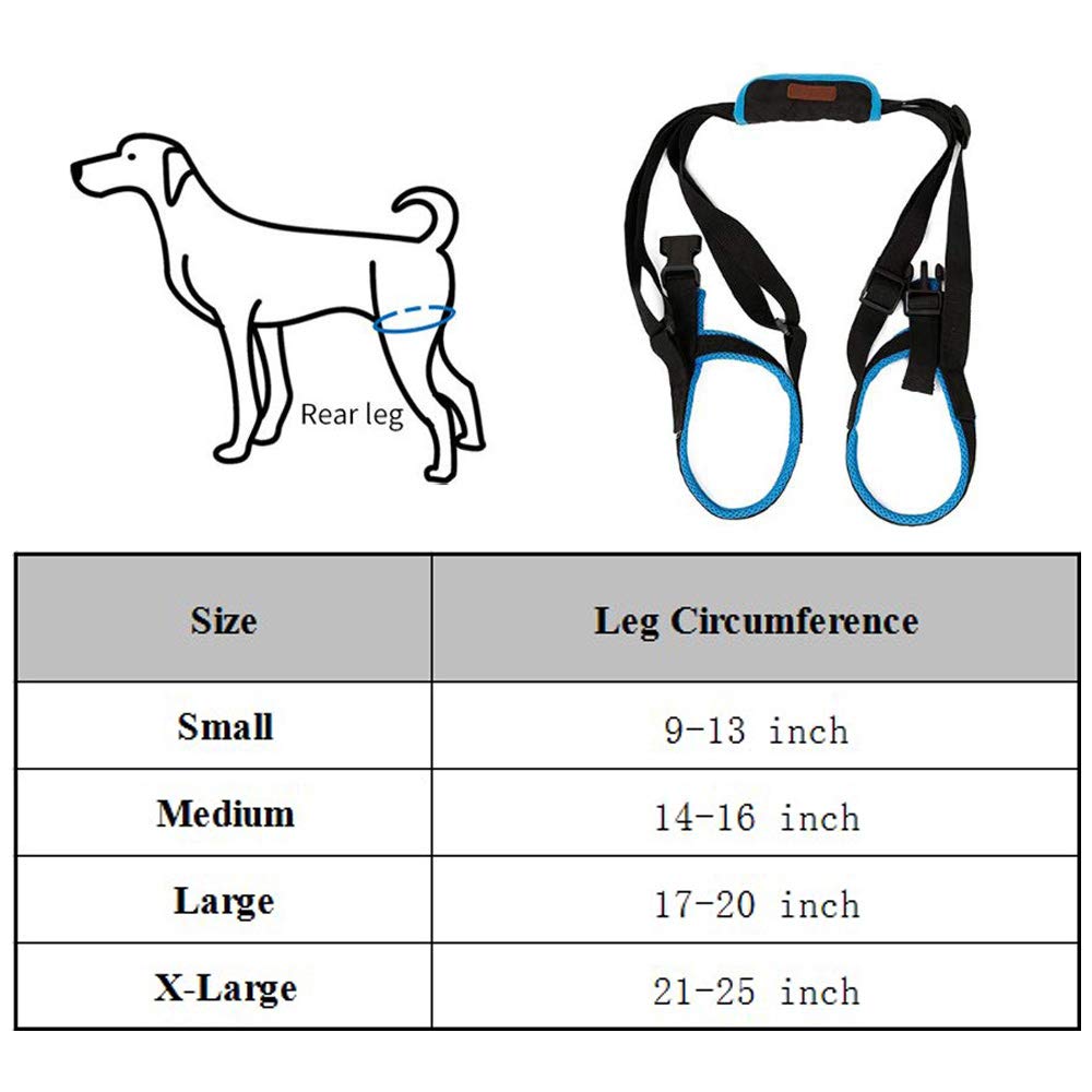 Coppthinktu Dog Lift Harness - Large Adjustable Mesh Support for Senior & Injured Dogs - Blue