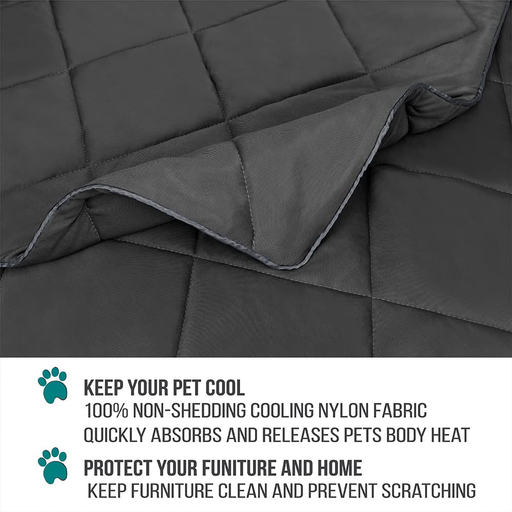 Petami Premium Cooling Dog Blanket | Lightweight Fluffy Pet Throw Blanket Bed Cover For Dogs, Cat, Puppies | Pet Blanket Furniture Protector Couch Sofa | Reversible Fuzzy Cozy | 40X60, Grey