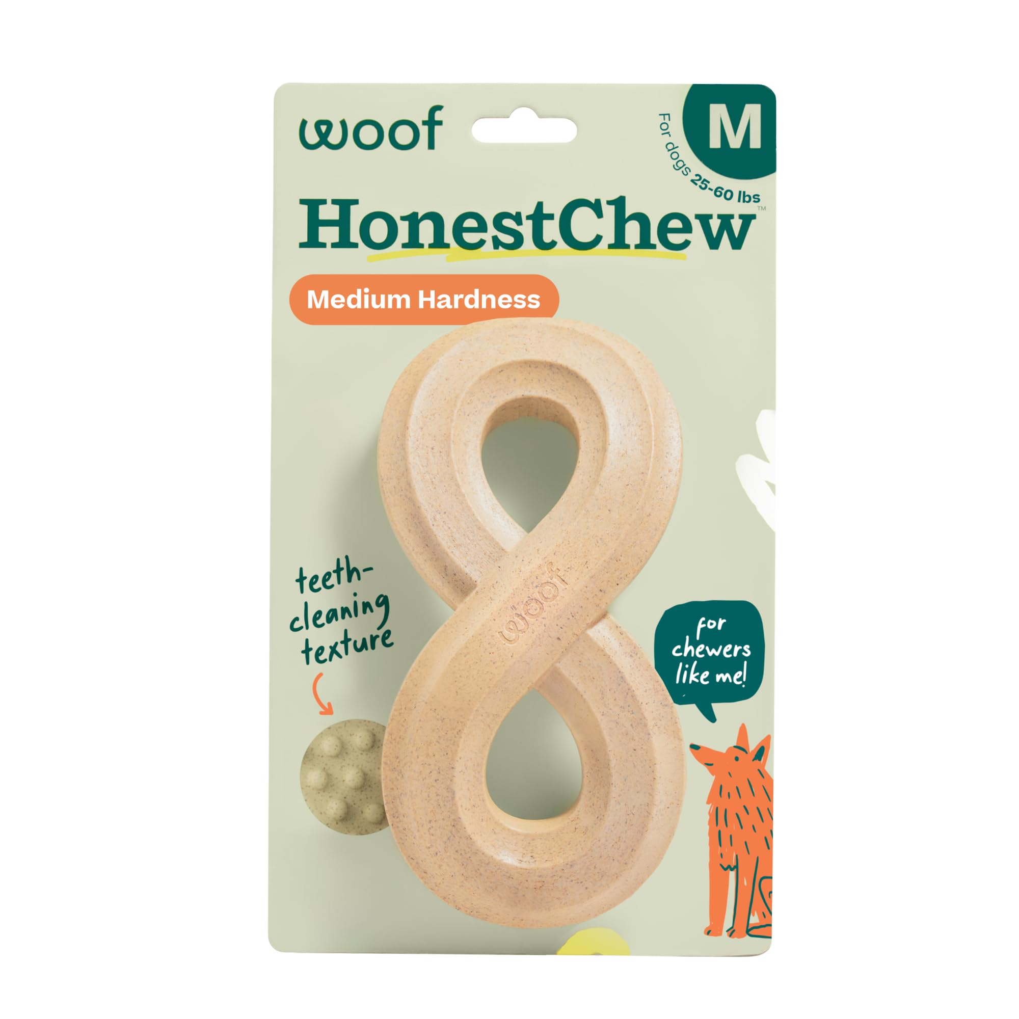 WOOF HonestChew Dog Toy Infinity - Durable Dog Chews - Made with Natural, Plant-Based Ingredients - Splinter-Resistant - Safer T