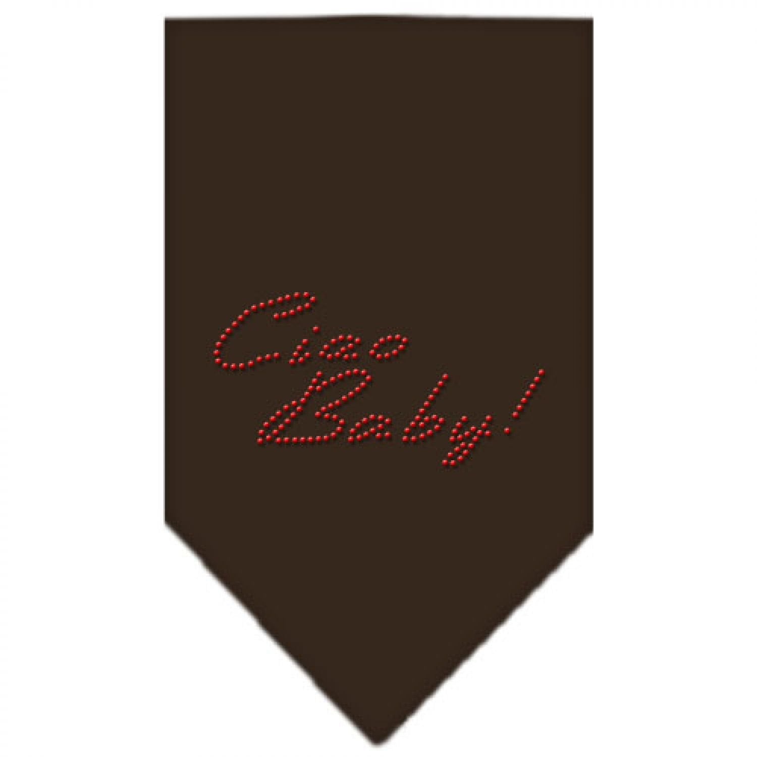 Mirage Pet Products Ciao Baby Rhinestone Bandana, Small, Cocoa