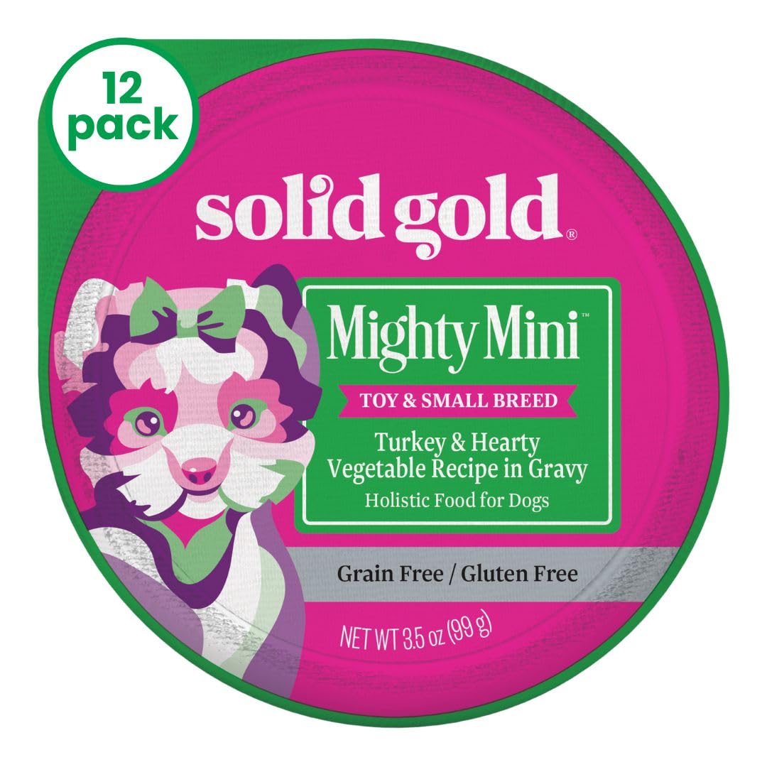Solid Gold Lil Boss Wet Dog Food, Turkey and Hearty Vegetable Recipe, Puppy & Adult Dogs of All Activity Levels, Toy and Small,