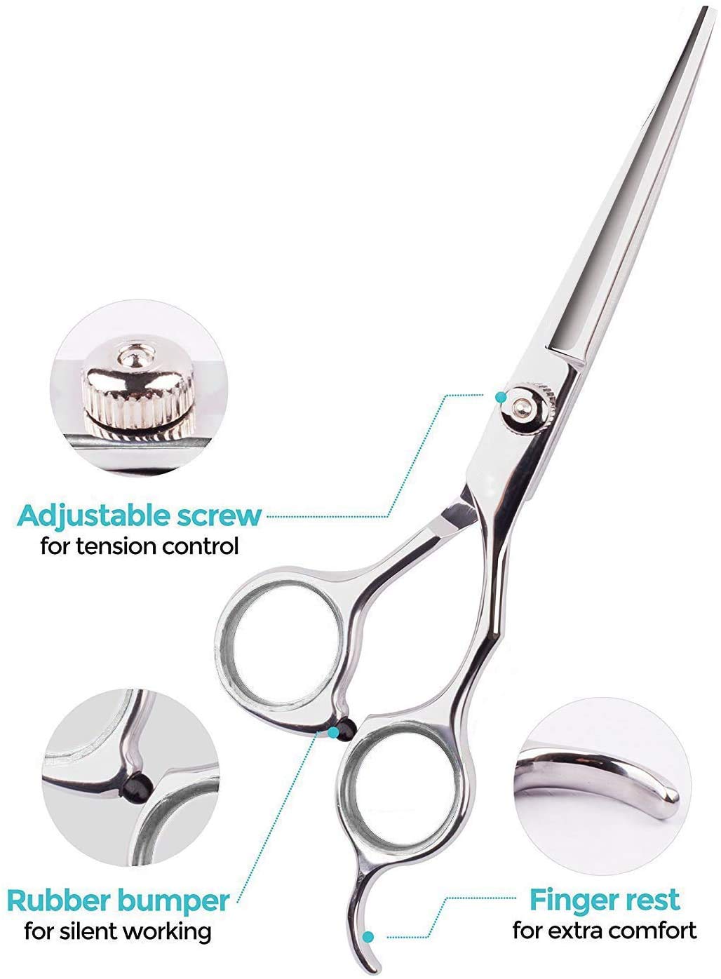 Dog Grooming Scissors,Pet Grooming Scissors With Thinning,Straight,Curved Down Shears Great For Groomers,Home Grooming And Groomer Beginners (Scissors Kit With Tapered Tips)