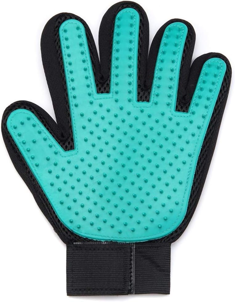 Bohobark Pet Grooming Deshedding Brush Gloves Bathing Tool For Cats & Dogs (Green)