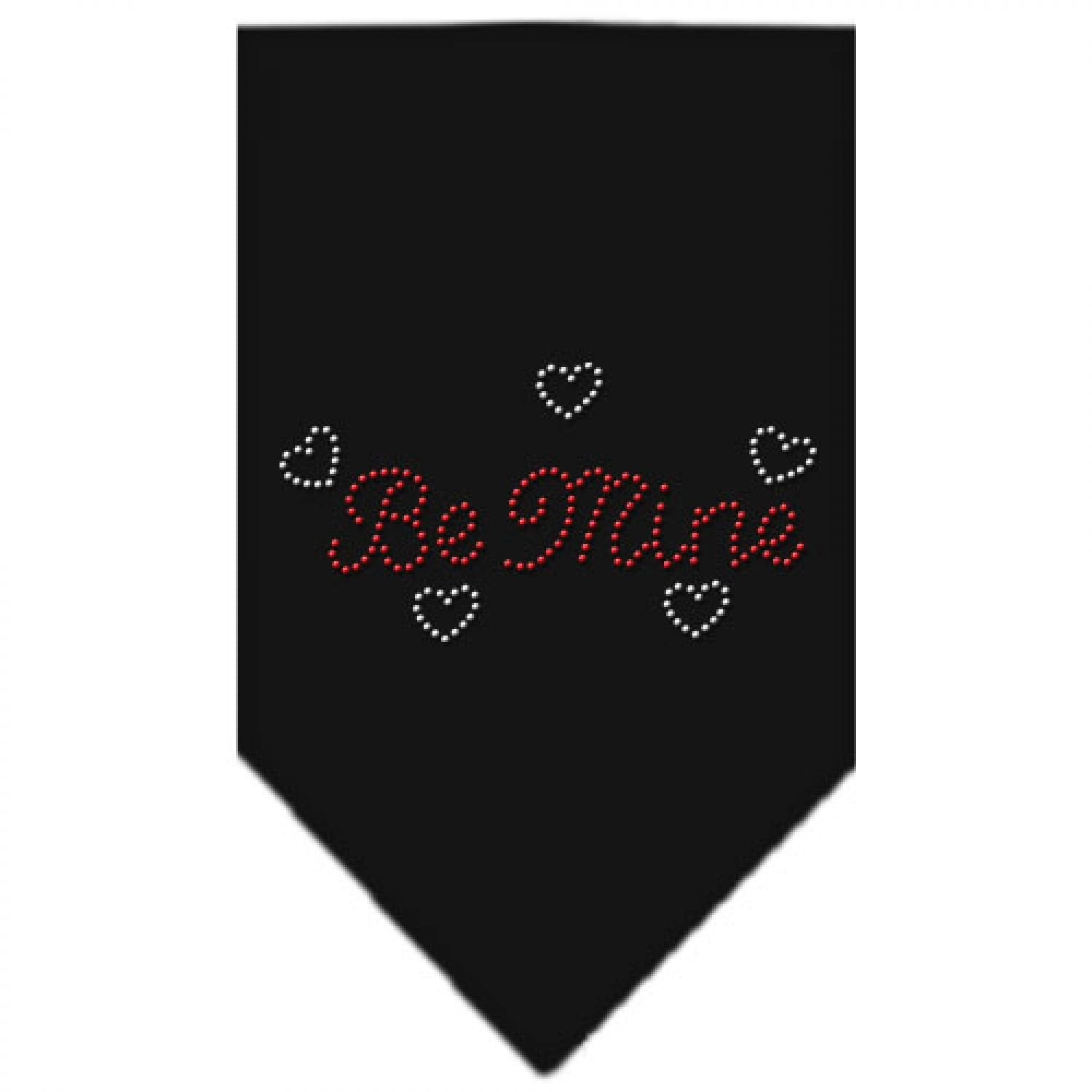 Pet and Dog Bandana Rhinestone, "Be Mine" Black Small