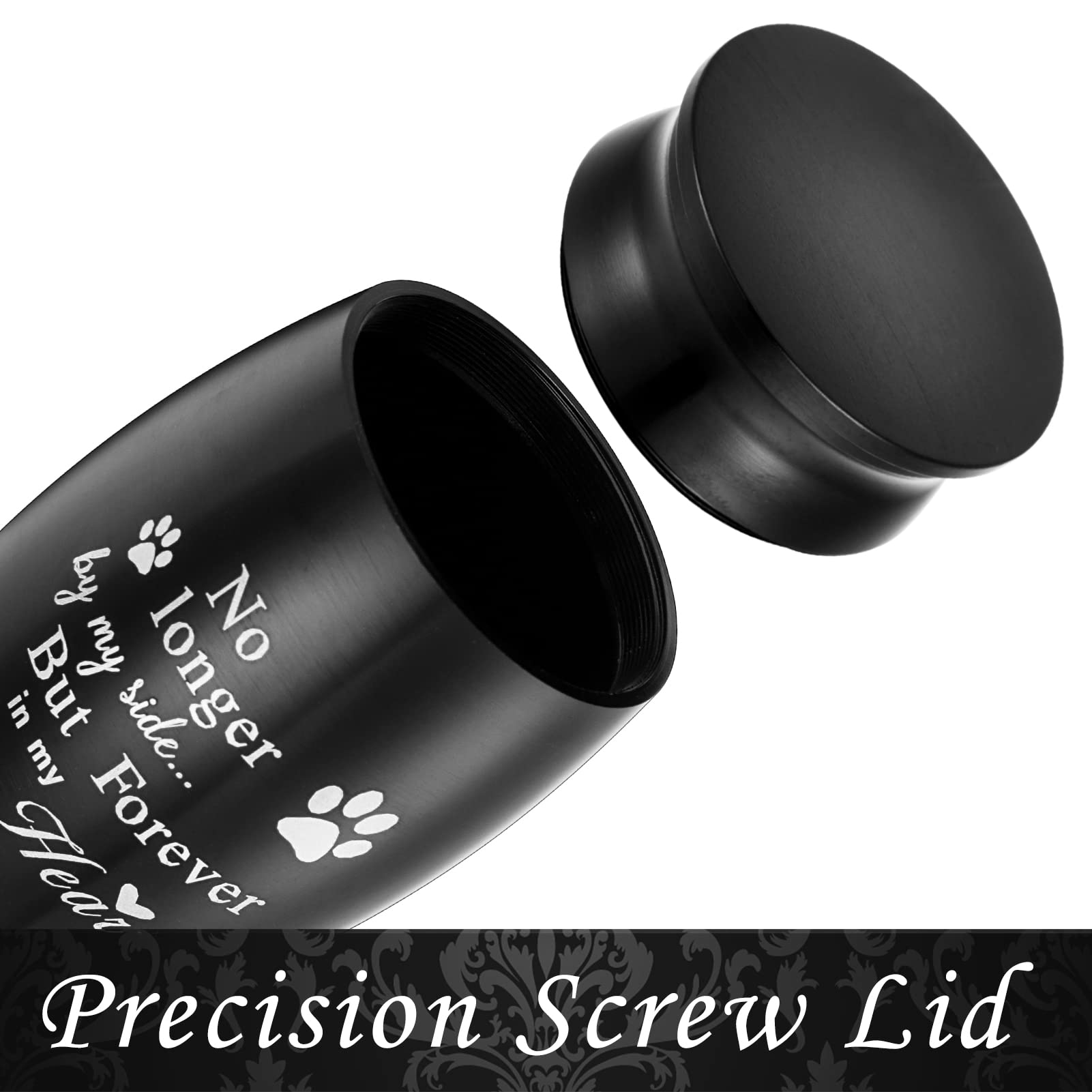 Xiuda 2.8 Inches Mini Pet Memorial Small Urns For Dog And Cat Ashes, Stainless Steel Cremation Urn, Pet Paw Print Keepsake Urn F