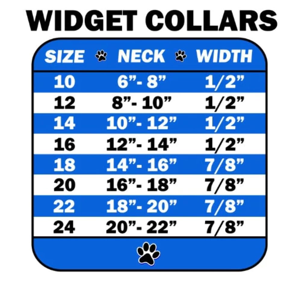 Dog, Puppy & Pet Widget Fashion Collar, Pink Bone Black 10