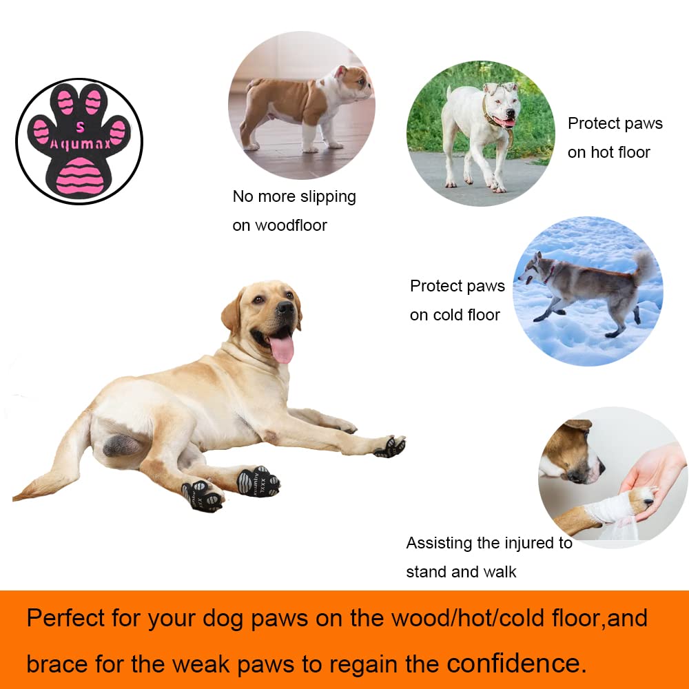 Aqumax Dog Paw Protector Anti Slip Paw Grips Traction Pads,Walk Assistant For Senior Dogs,Brace For Weak Paws Or Legs,Dog Shoes Booties Socks Replacement 24 Pads Xxl