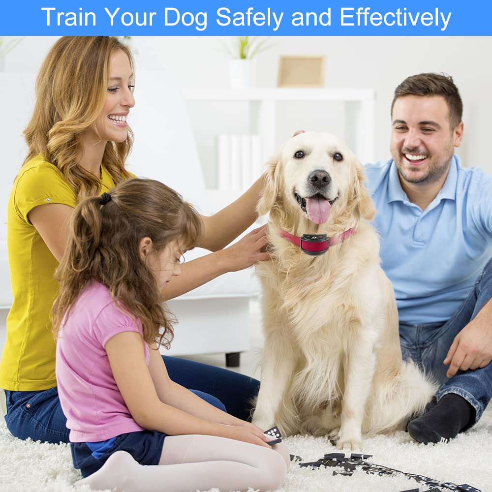 Paipaitek No Shock Dog Training Collar, Rechargeable, Waterproof, 1600ft Range, for Small to Large Dogs, Red, Model PD 520V-1