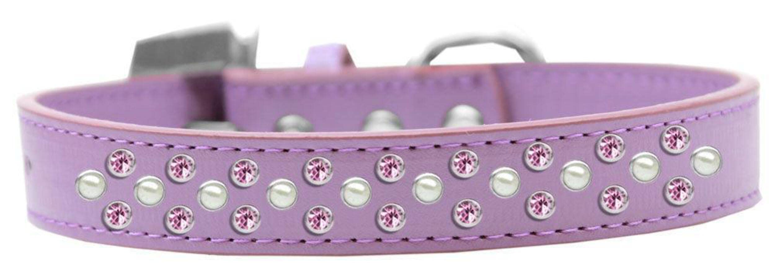 Mirage Pet Products Sprinkles Dog Collar with Pearl and Light Pink Crystals, Size 20, Light Pink