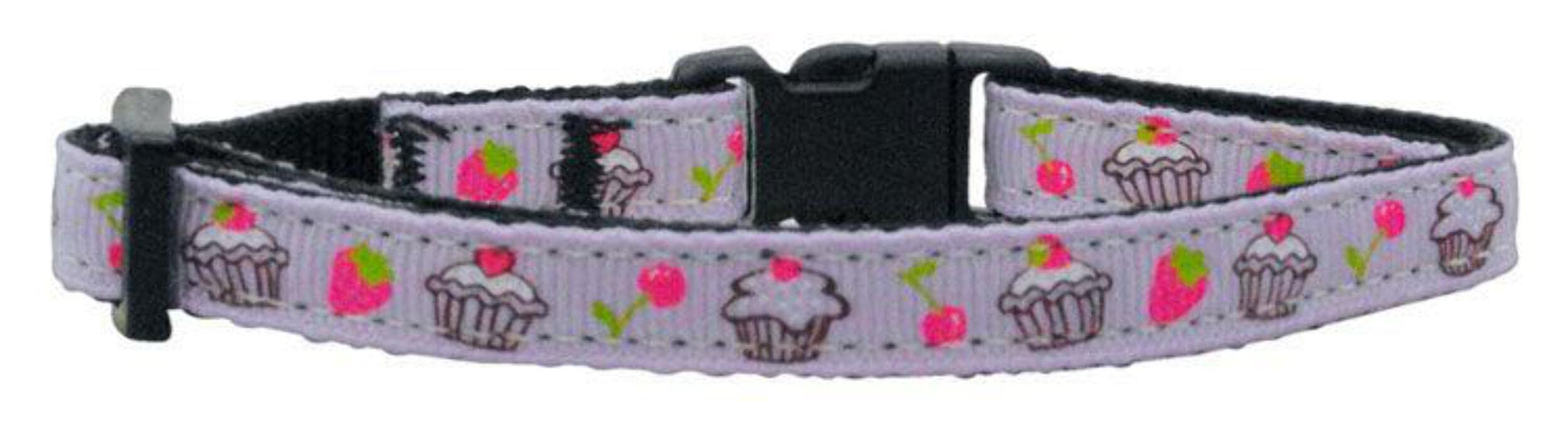 Mirage Pet Products Cupcakes Nylon Ribbon Collar for Pets, Small, Baby Blue