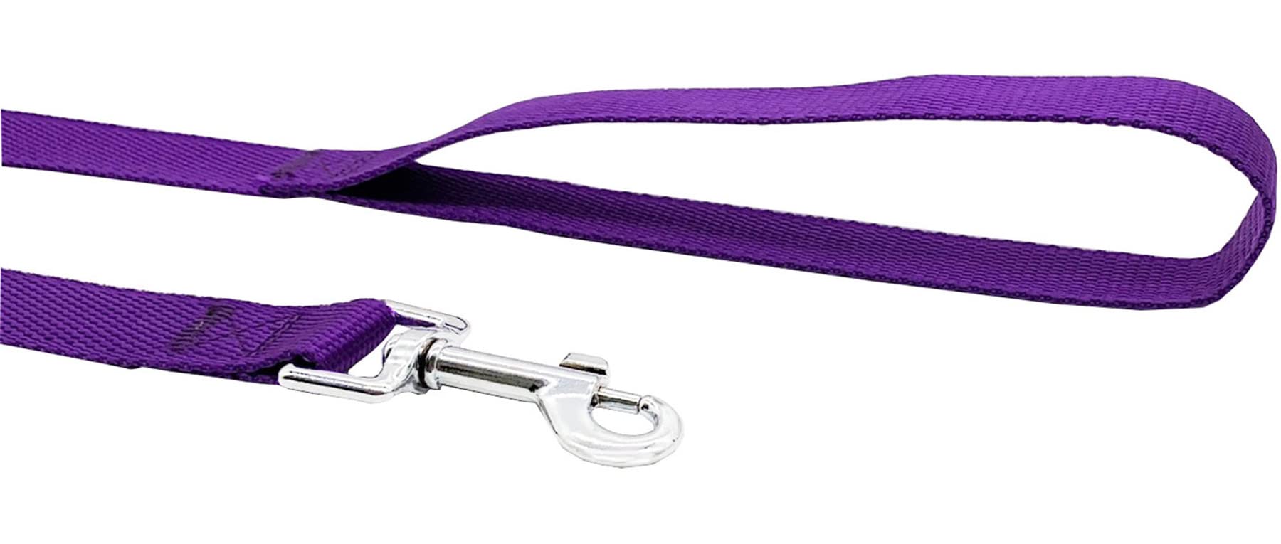 Nylon Training Dog Leash For Small Medium Large Dogs, 15Ft 20Ft 30Ft 50Ft Long Leash Dog/Puppy Lead For Obedience Recall Training, Camping (15Ft, Purple)