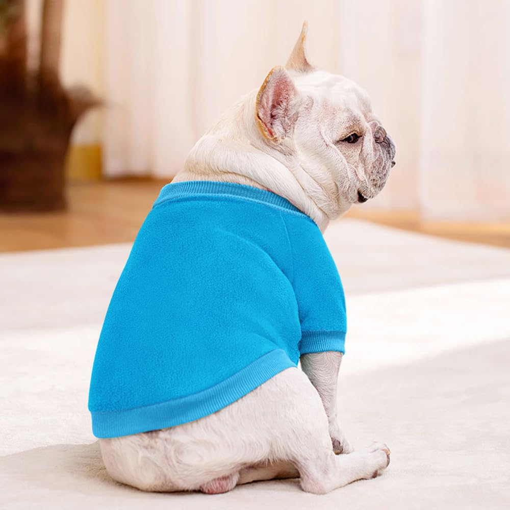 Idepet Dog Fleece Sweater, Small Dogs Shirt Pullover Sweatshirt Pet Dog Clothes Soft Puppy Sweater Warm Winter Shirt Classic Cat