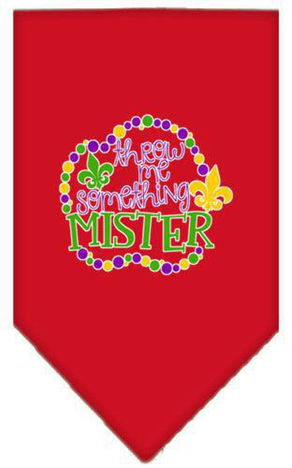 Mirage Pet Product Throw me Something Screen Print Mardi Gras Bandana Red Small