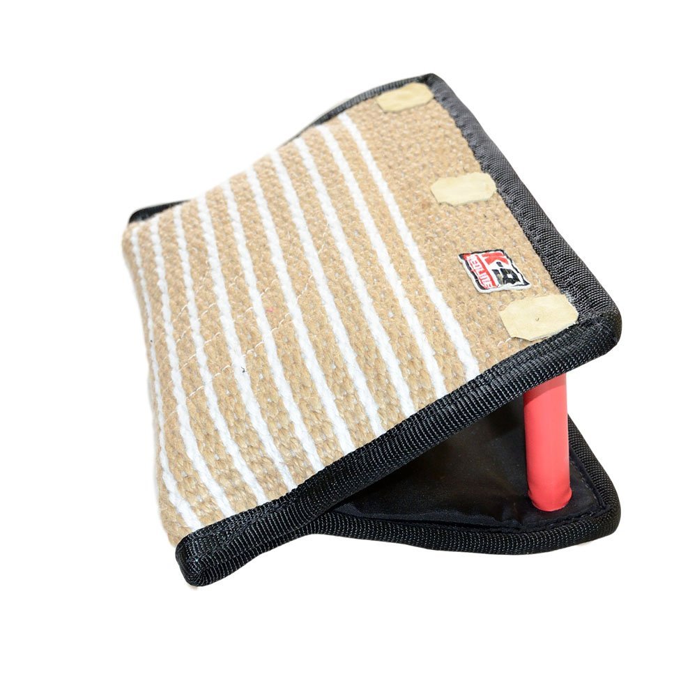 3 Handle Targeting Jute Bite Wedge Tug Toy Redline K9