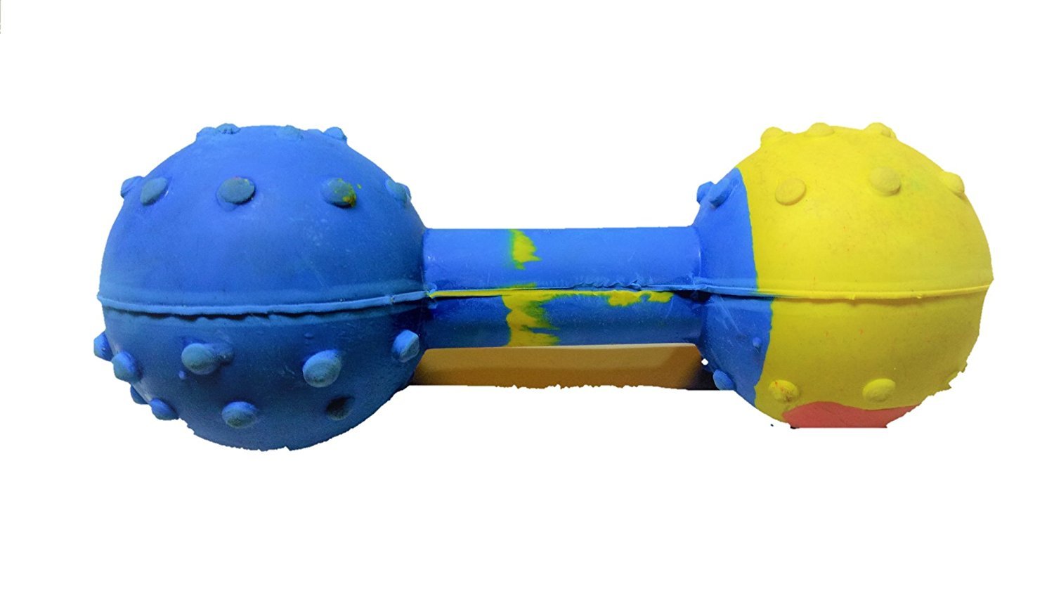 Munchos Food Grade Rubber Chew Dumble Shape Toy For Small Dogs And Puppies, Multicolor