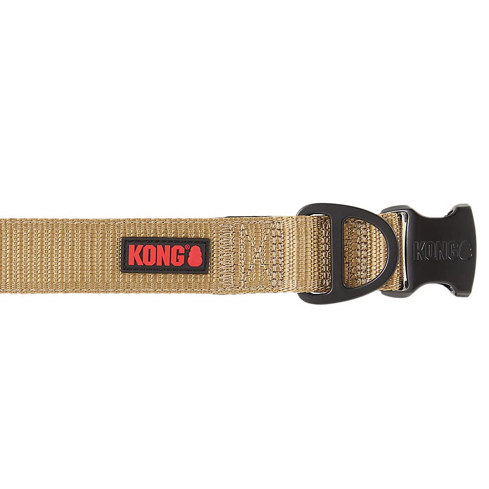 KONG Max HD XL Tan Neoprene Padded Dog Collar - Ultra Durable, Comfortable Fit for Large Dogs
