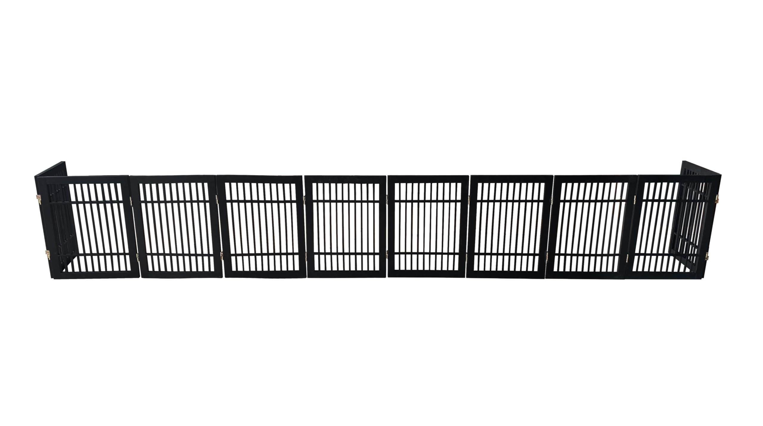 Pet Dog Gate Strong and Durable Freestanding Folding Acacia Hardwood Portable Wooden Fence Indoors or Outdoors by Urnporium (Bla