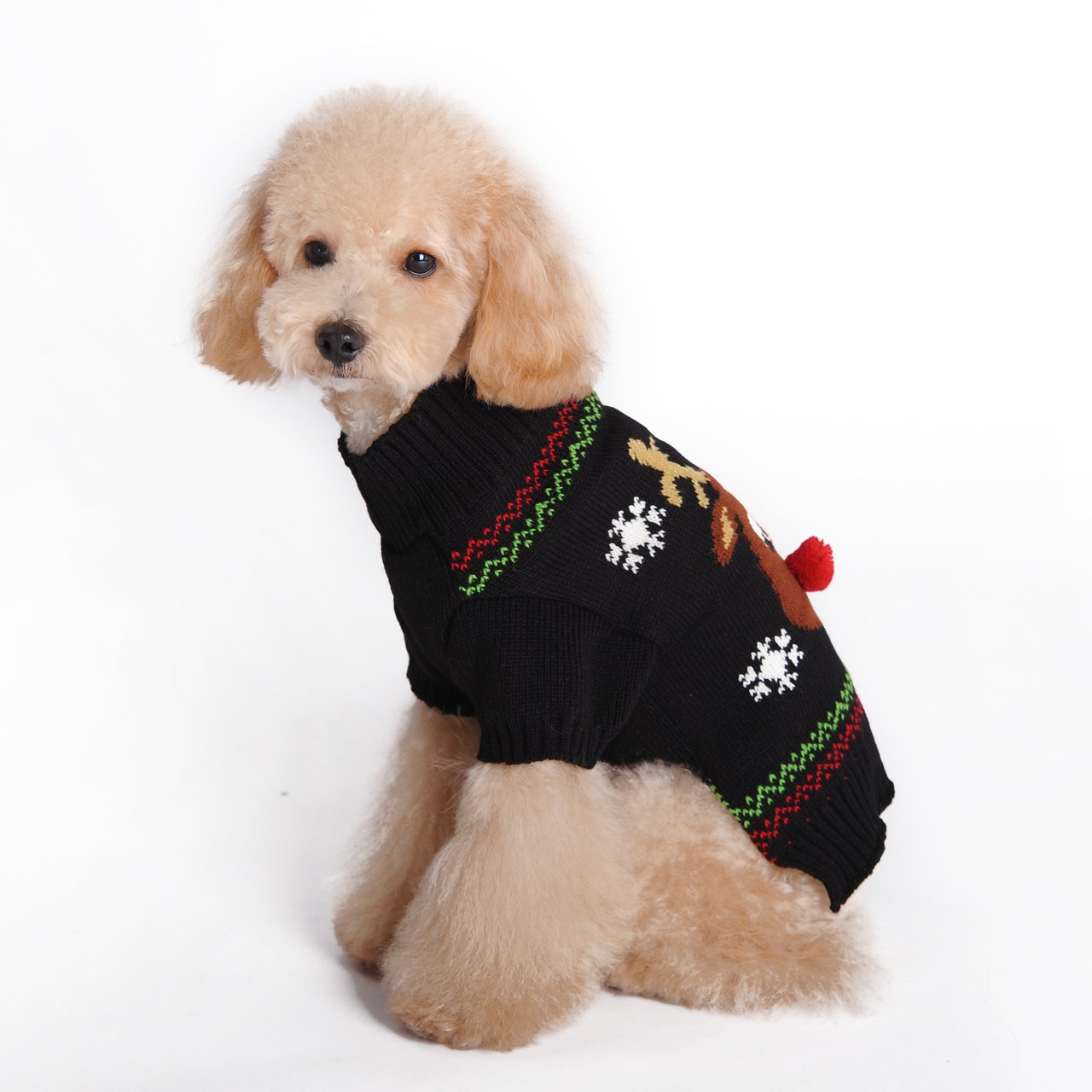 Bobibi Dog Sweater For Christmas Cartoon Reindeer Pet Cat Winter Knitwear Warm Clothes