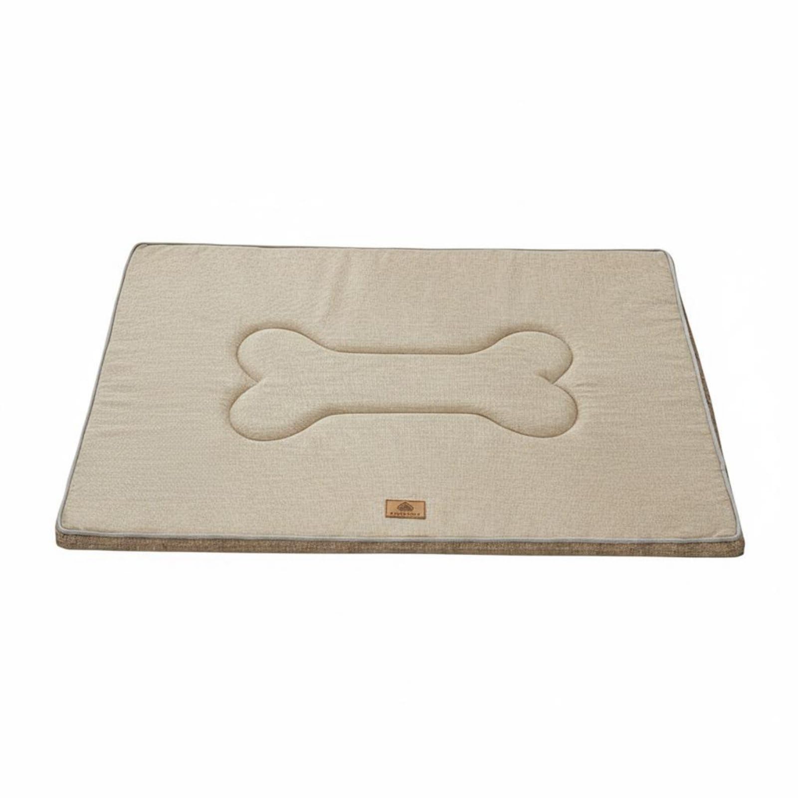 CLOVRIX AllSeason Use Cooling Pet Mat Scratch Resistant NonSlip Sleeping Pad for Dogs, Cats, XL, Khaki Linen 3D | Blankets Dog