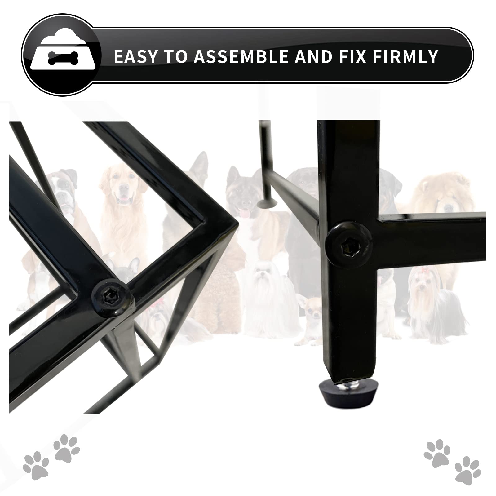Lifted Dog/Cat Bowl Stand, Raised Dog Bowl Holder for Existing Bowls, 4 Adjustable Heights for Puppy, Small, Medium and Large Si