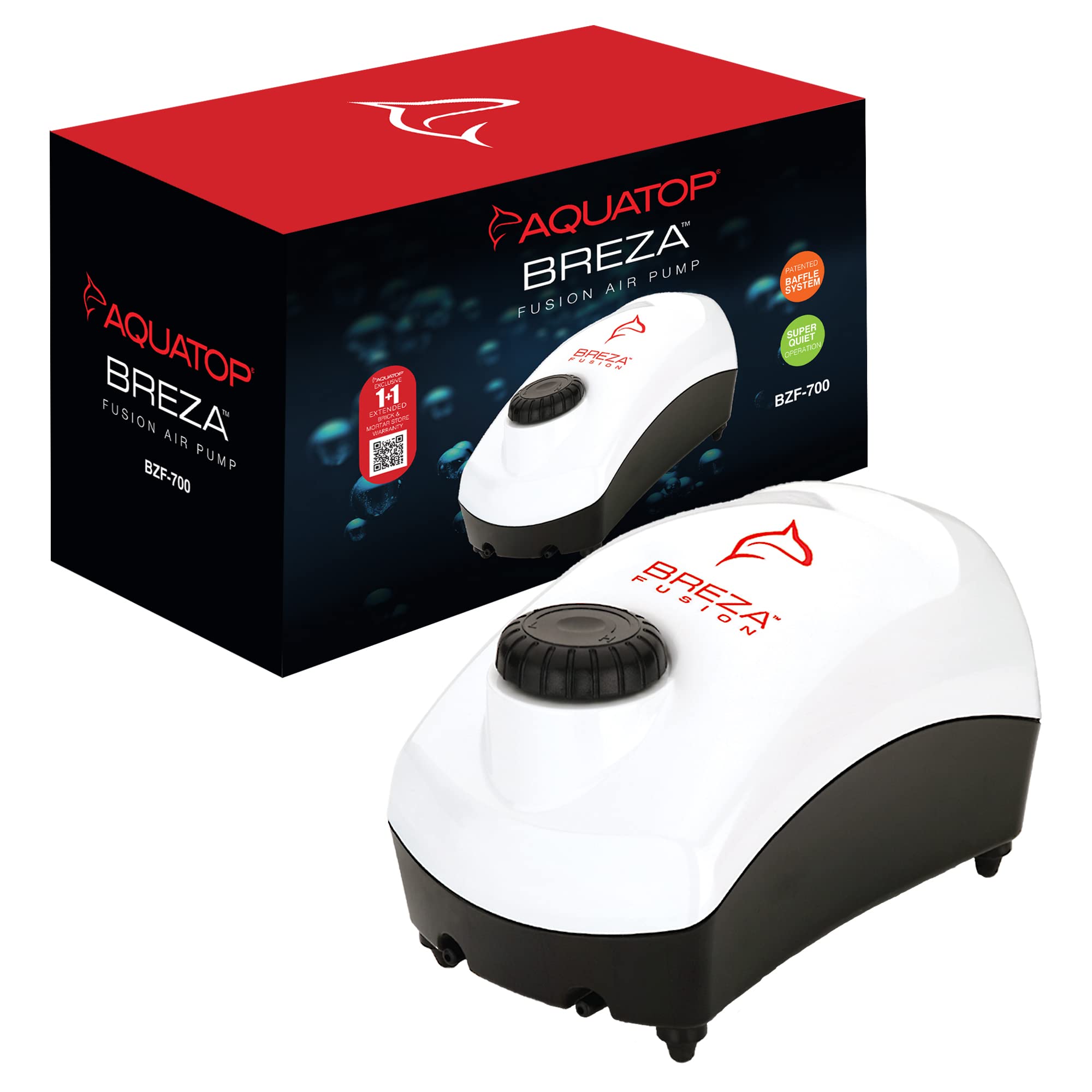 Aquatop Fusion Aquarium Air Pump Dual Outlet, Super Quiet, Up To 90 Gal Fish Tank, Bzf-700