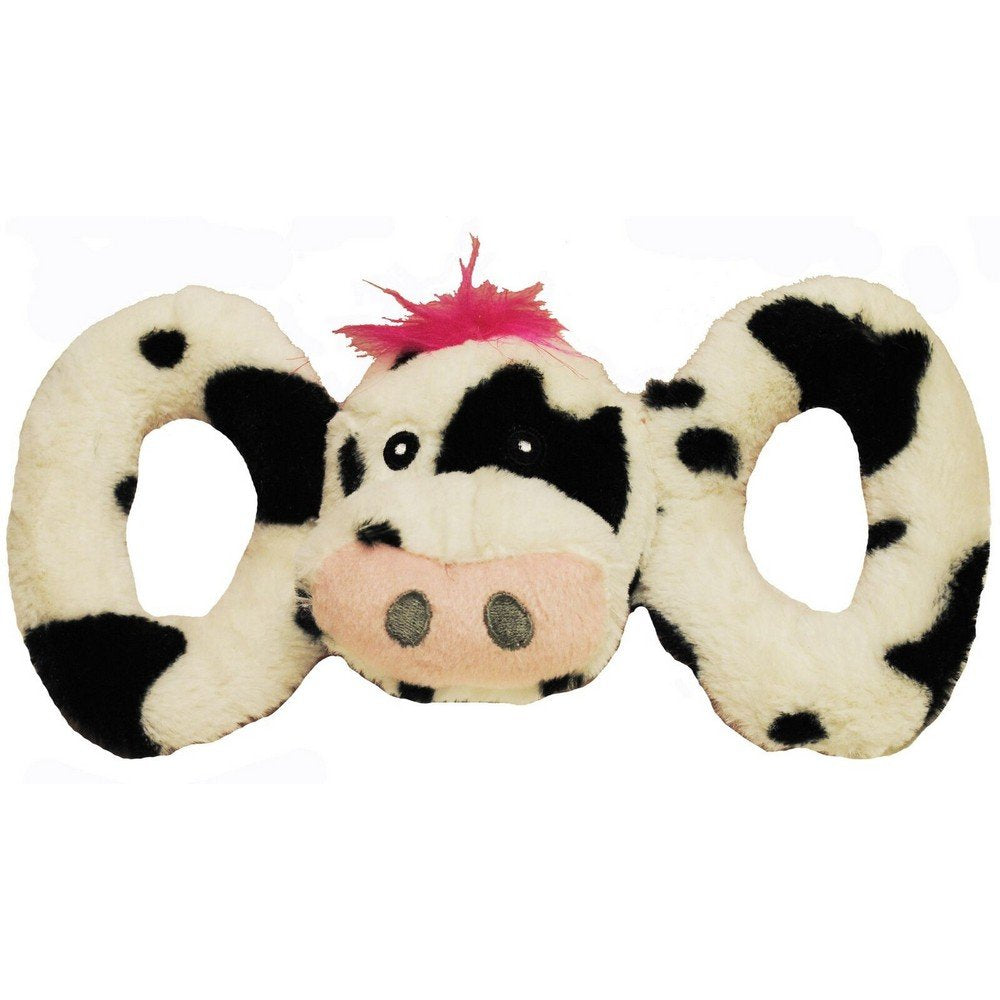 Jolly Pets Jolly Tug-A-Mal Cow Tug/Squeak Toy, Small