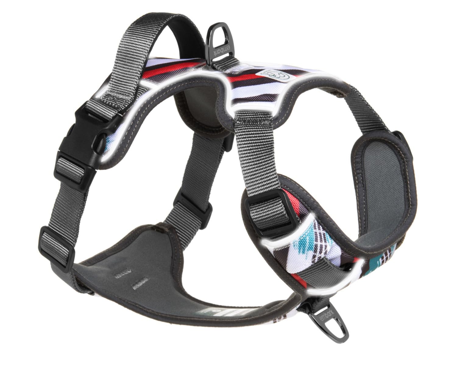 Embark Adventure Dog Harness, Reflective Trim No Pull Dog Harness Medium Sized Dogs - Military Grade Nylon, Front Clip With Gel 