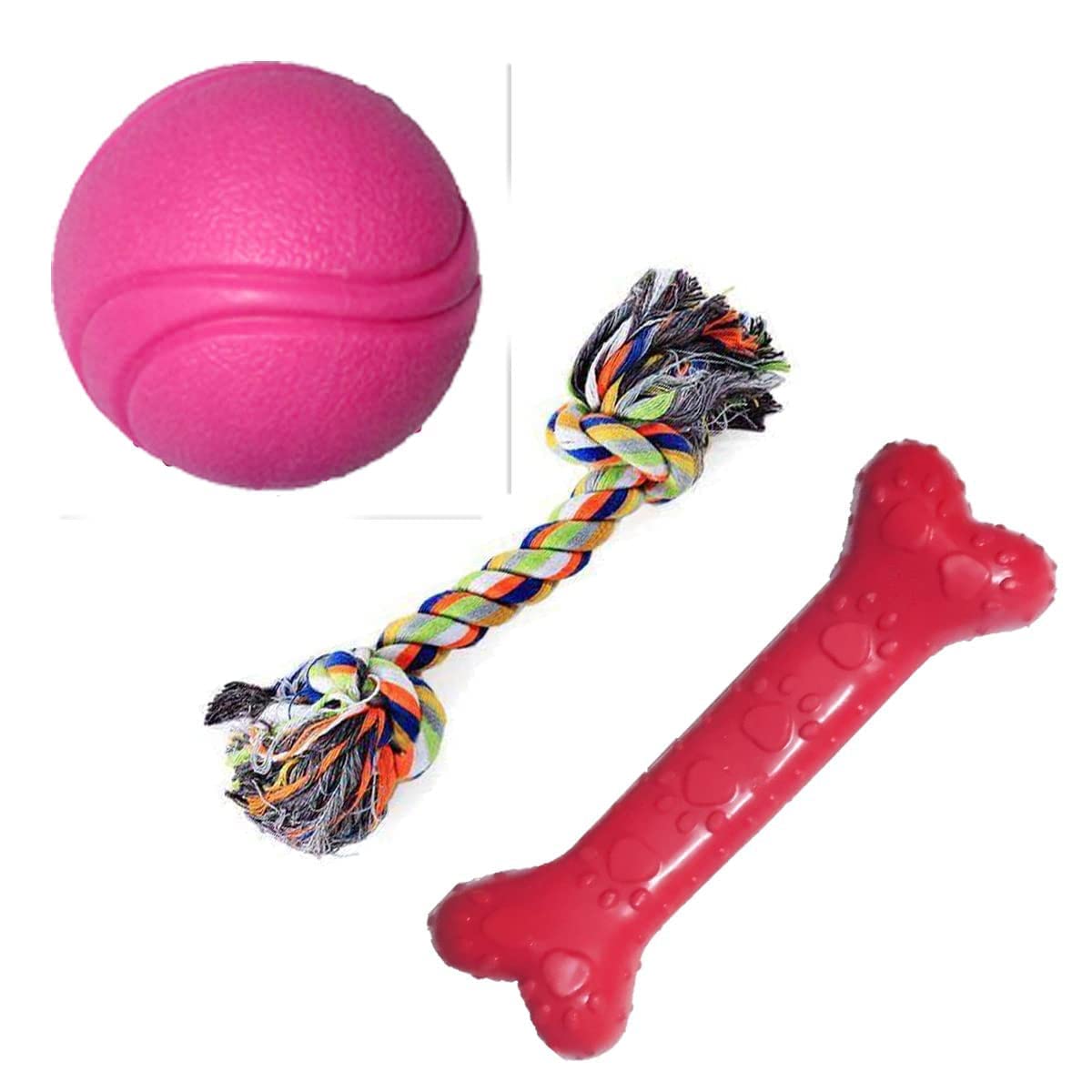 Pet Guard Rope Toys Puppy, Ball And Cotton Chew Toy, Dog Toys Combo For Small Breeds, Nature Teething Toy For Dental Health, Rel