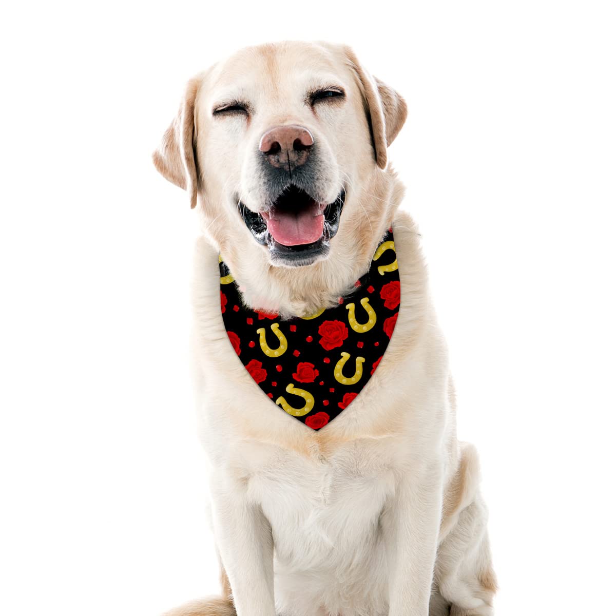 Run For The Roses Dog Bandana Derby Triangle Dog Scarf Adjustable Accessories For Small Medium Dogs Cats Pets