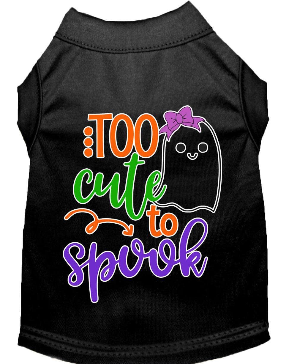Halloween Pet Dog & Cat Shirt Screen Printed, "Too Cute To Spook - Girly Ghost" Aqua 3XL (25-35 lbs.)