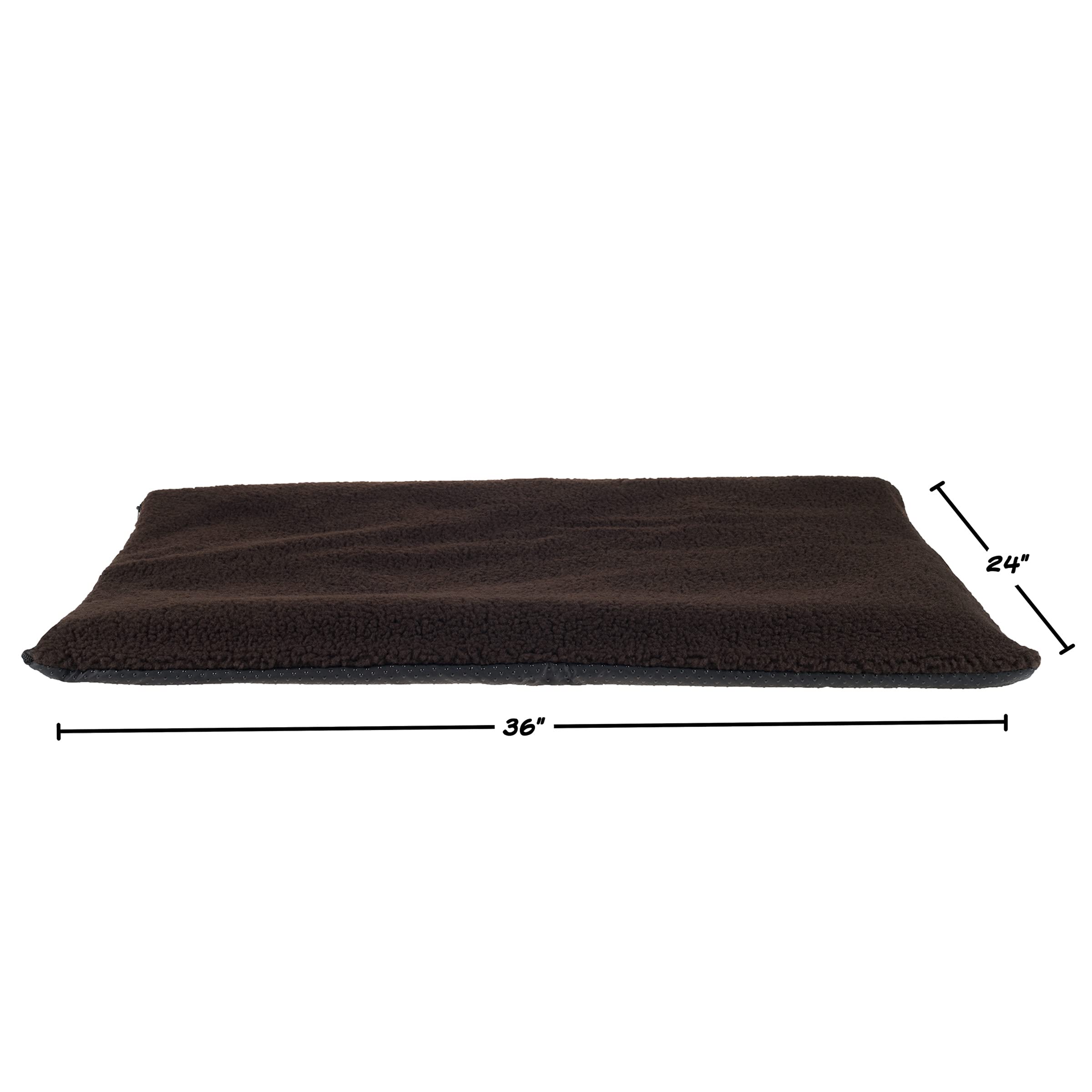 Self-Warming Cat Bed - 36X24 Thermal Pet Mat, Bed Liner, Or Self-Warming Crate Pad With Soft Sherpa Top For Dogs, Cats, Pets By Petmaker (Brown)