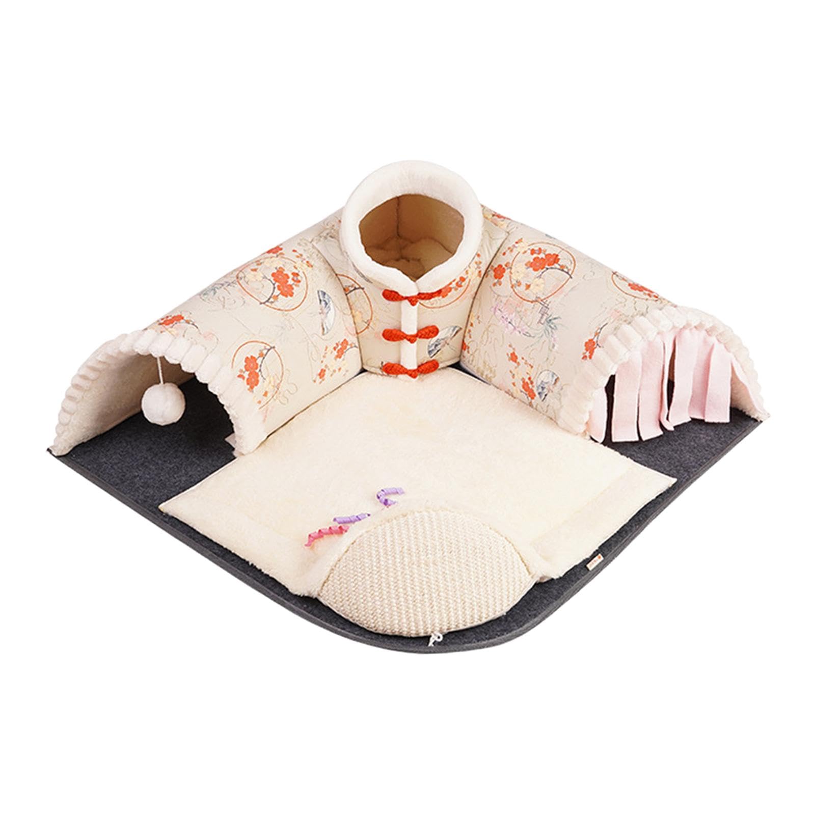Ilsmysutra Creative Pet Cat Tunnel Bed Playing Hut For Indoor Cats Small Animals Rabbit Green | Cat Supplies | Toys